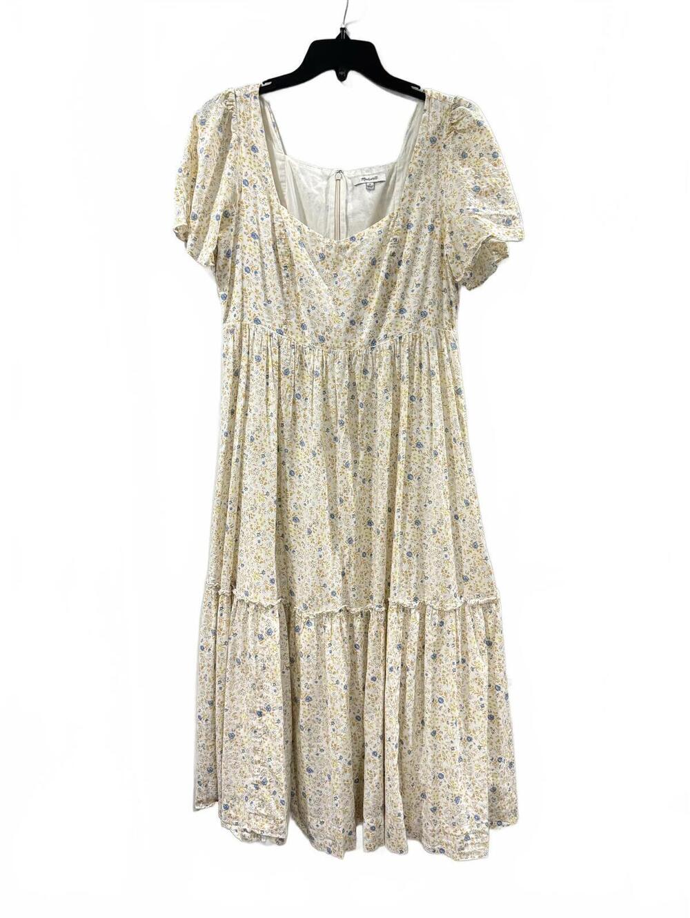 Madewell Folkmagic Cottagecore Floral Flutter Sleeve Tiered Maxi Dress Size 6 - Picture 2 of 9